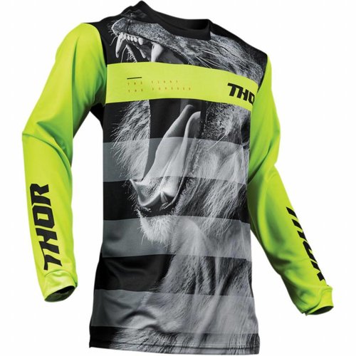 Thor PULSE SAVAGE BIG CAT S9 OFFROAD JERSEY BLACK / LIME 2019