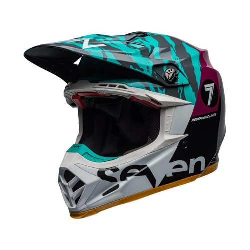 Bell Moto-9 Flex Seven Zone Gloss Black / Aqua