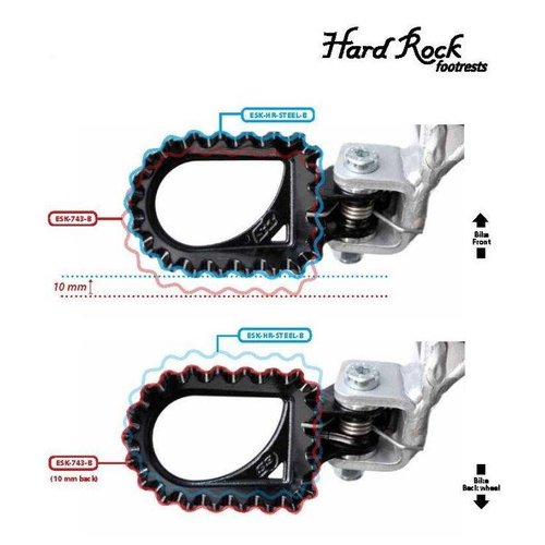 S3 Parts S3 Hard Rock Footrests +10mm Rear Position Steel Black