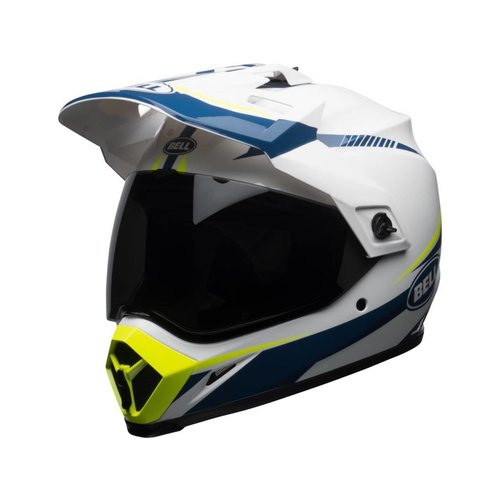 Bell MX-9 Adventure MIPS-helm Glanzend Wit / Blauw / Fakkel Geel