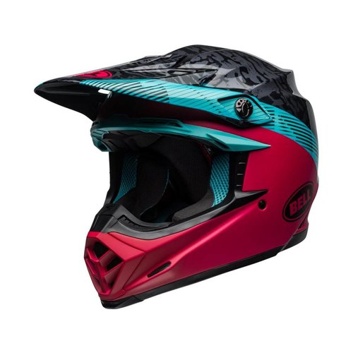 Bell Moto-9 MIPS Helm Chief Matt / Gloss Schwarz / Pink / Blau