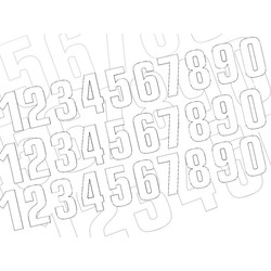 Start number White 130X70MM set of 30st