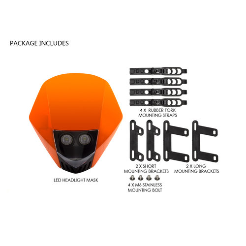Stealth Supermoto LED Headlight Mask (Select Colour)