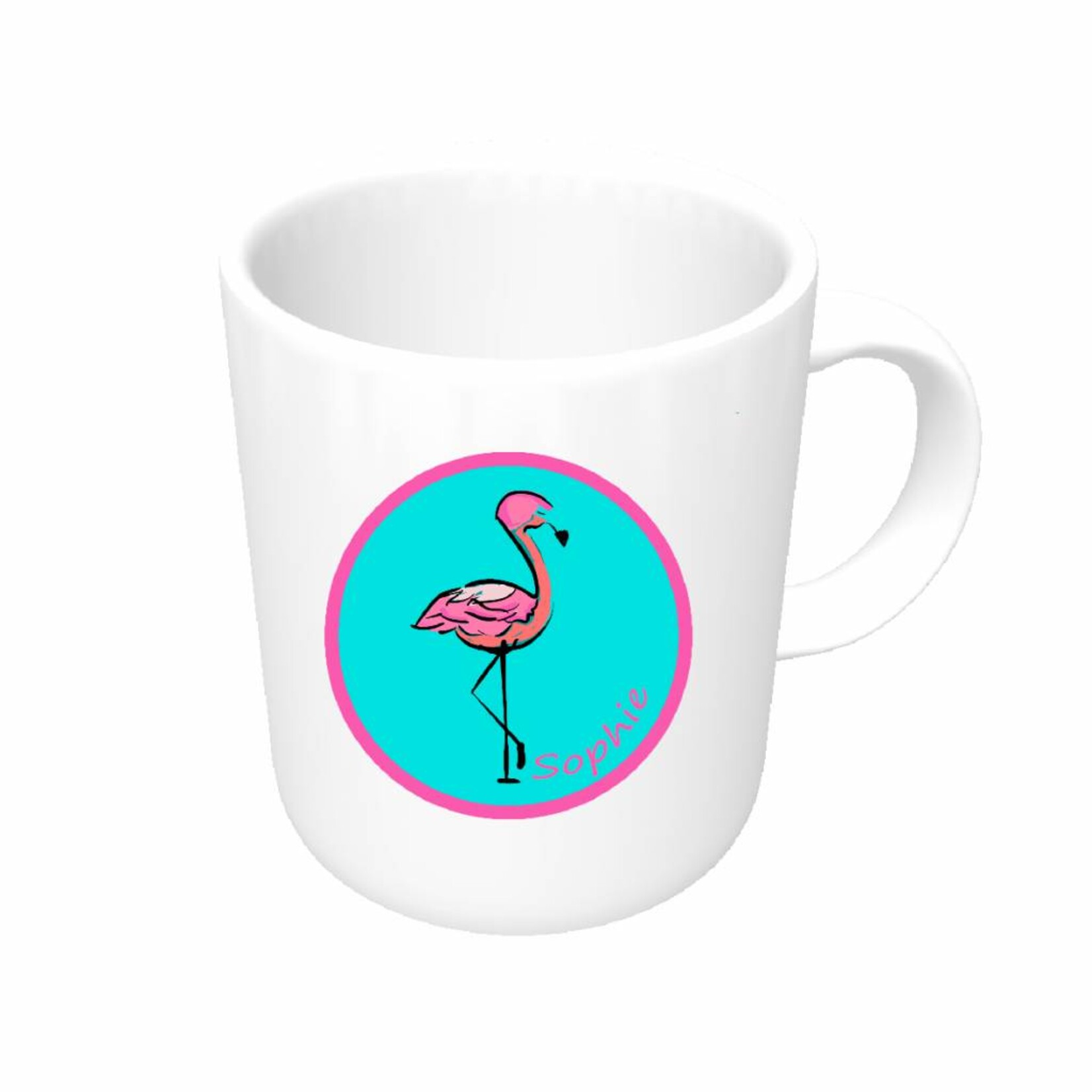 Mok flamingo met naam