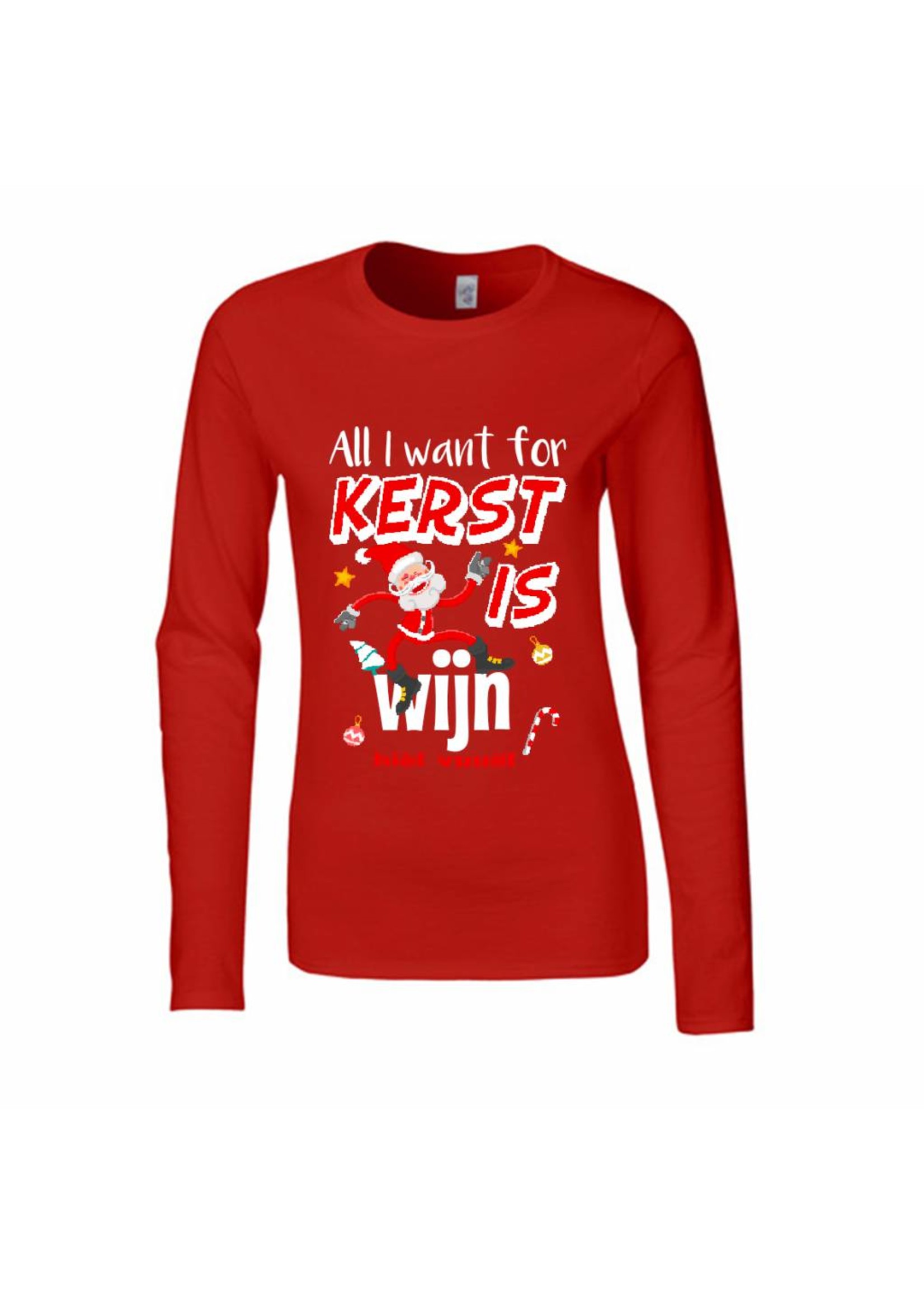 All I want for kerst is wijn longsleeve