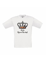 Koningsdag t-shirt queen of the day met naam