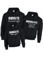 Hoodie oudste middelste jongste