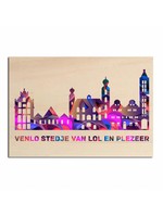 Skyline Venlo gekleurd op hout