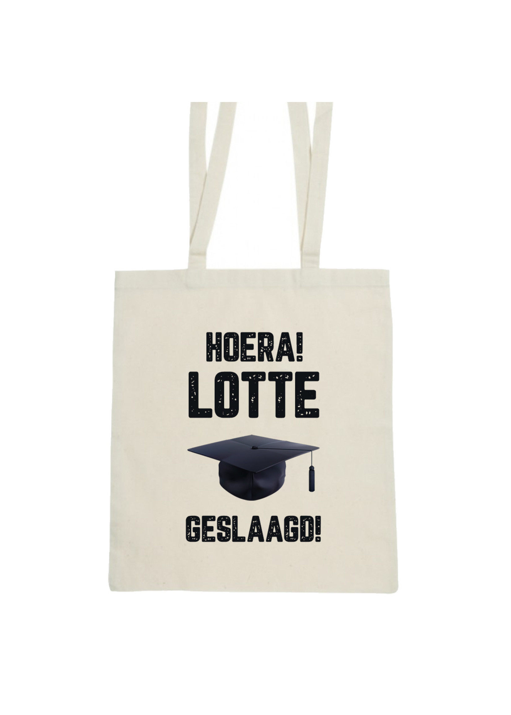 Tote bag - geslaagd met naam