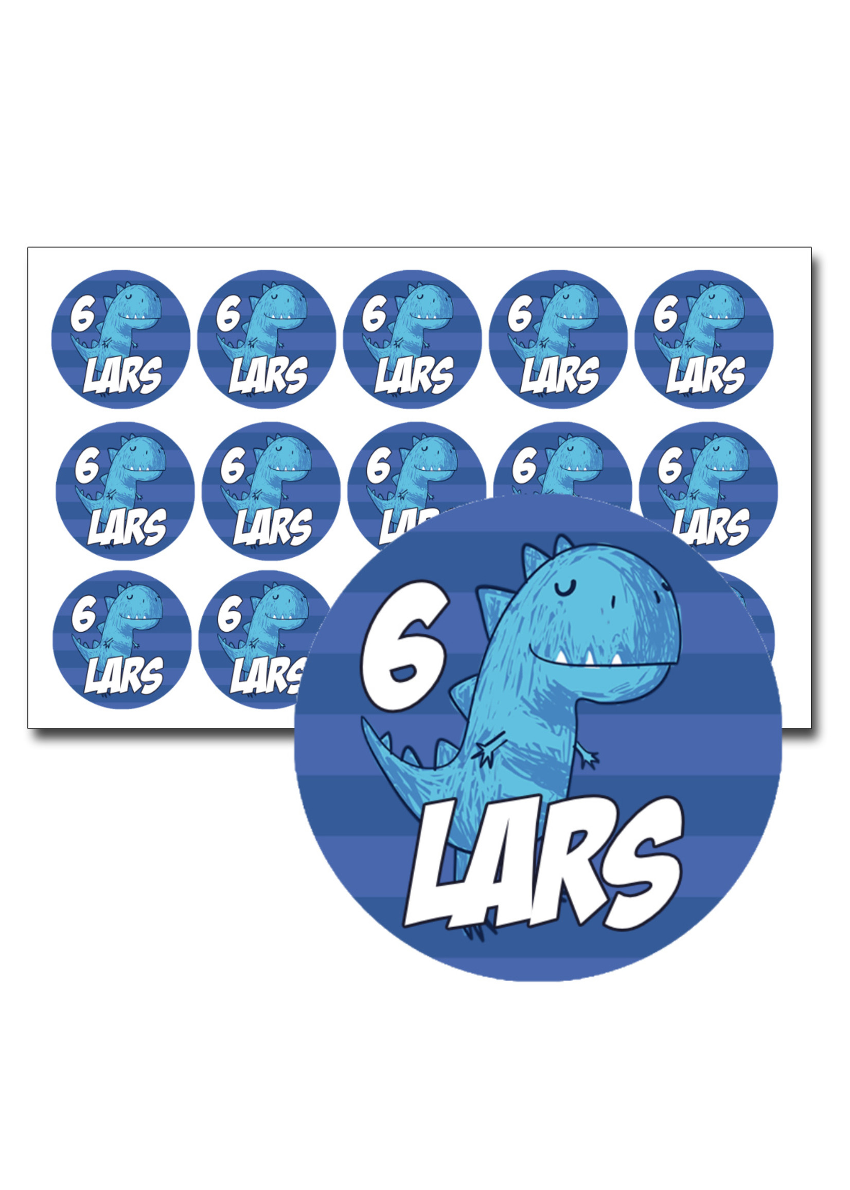 Traktatie stickers dino - 15 stuks per vel