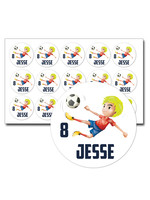 Traktatie stickers voetbal - 15 stuks per vel