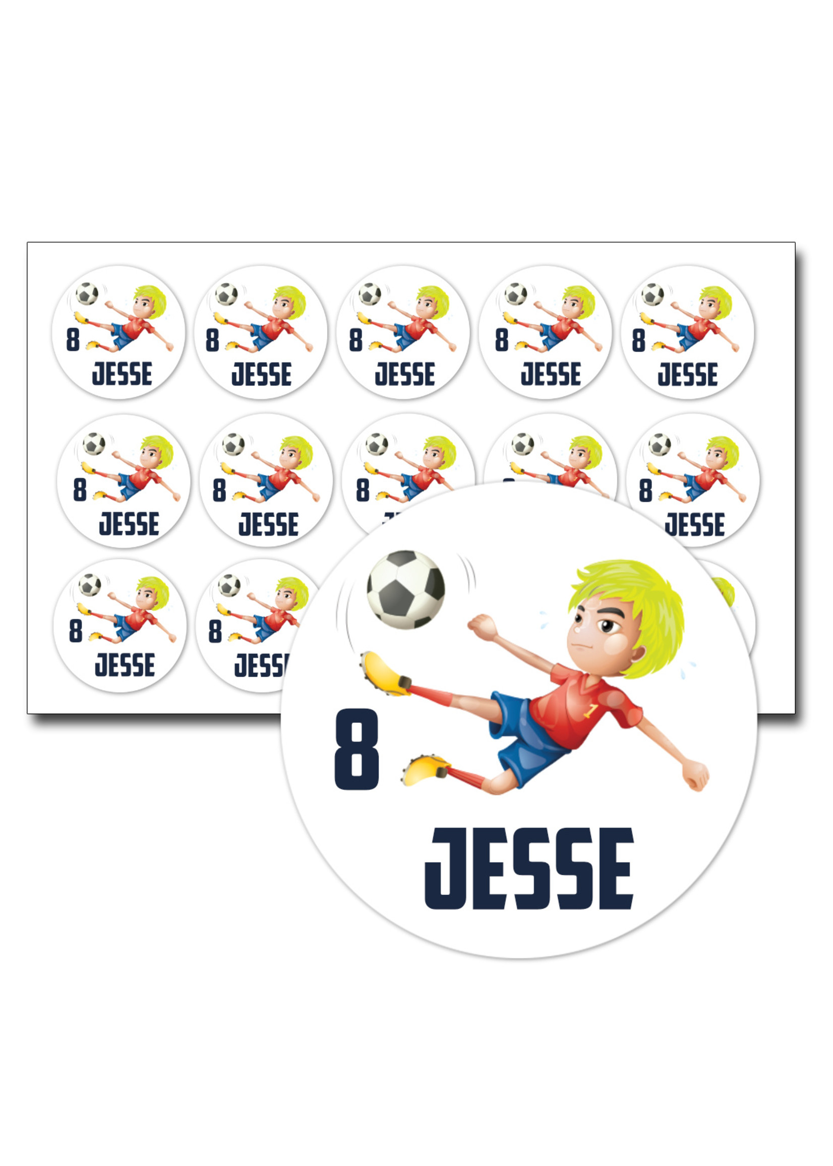 Traktatie stickers voetbal - 15 stuks per vel