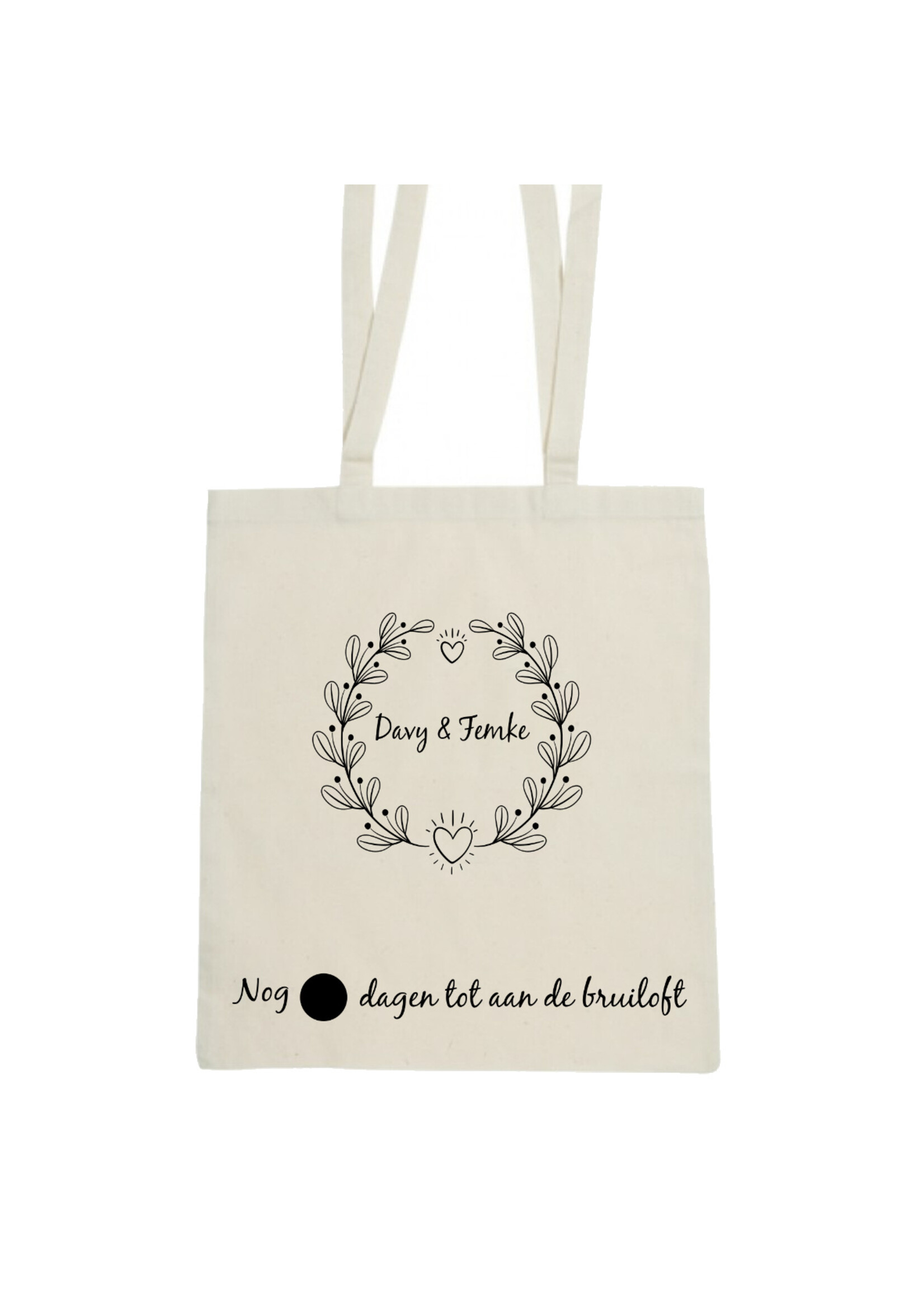 Aftelkalender tote bag  bruiloft