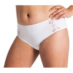 UnderWunder Women's High Waist Briefs with Lace, White