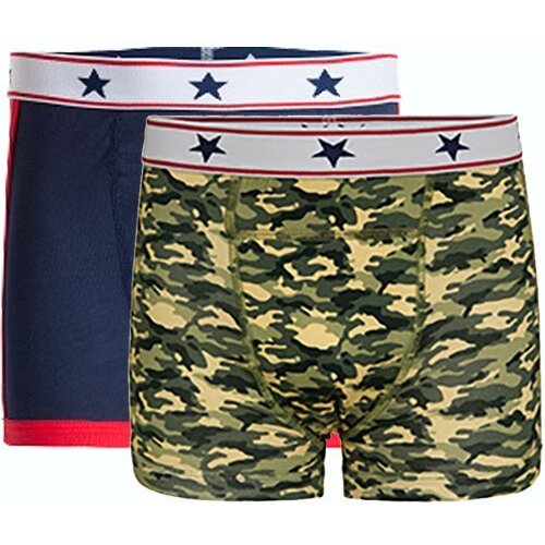 UnderWunder Jongens Boxer, blauw/camouflage (setprijs)