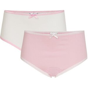 Girls Slip, white/pink (price per set)