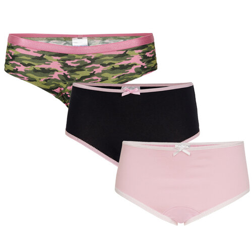 UnderWunder Meisjes Slip, camouflage/blauw/roze (prijs per 3)