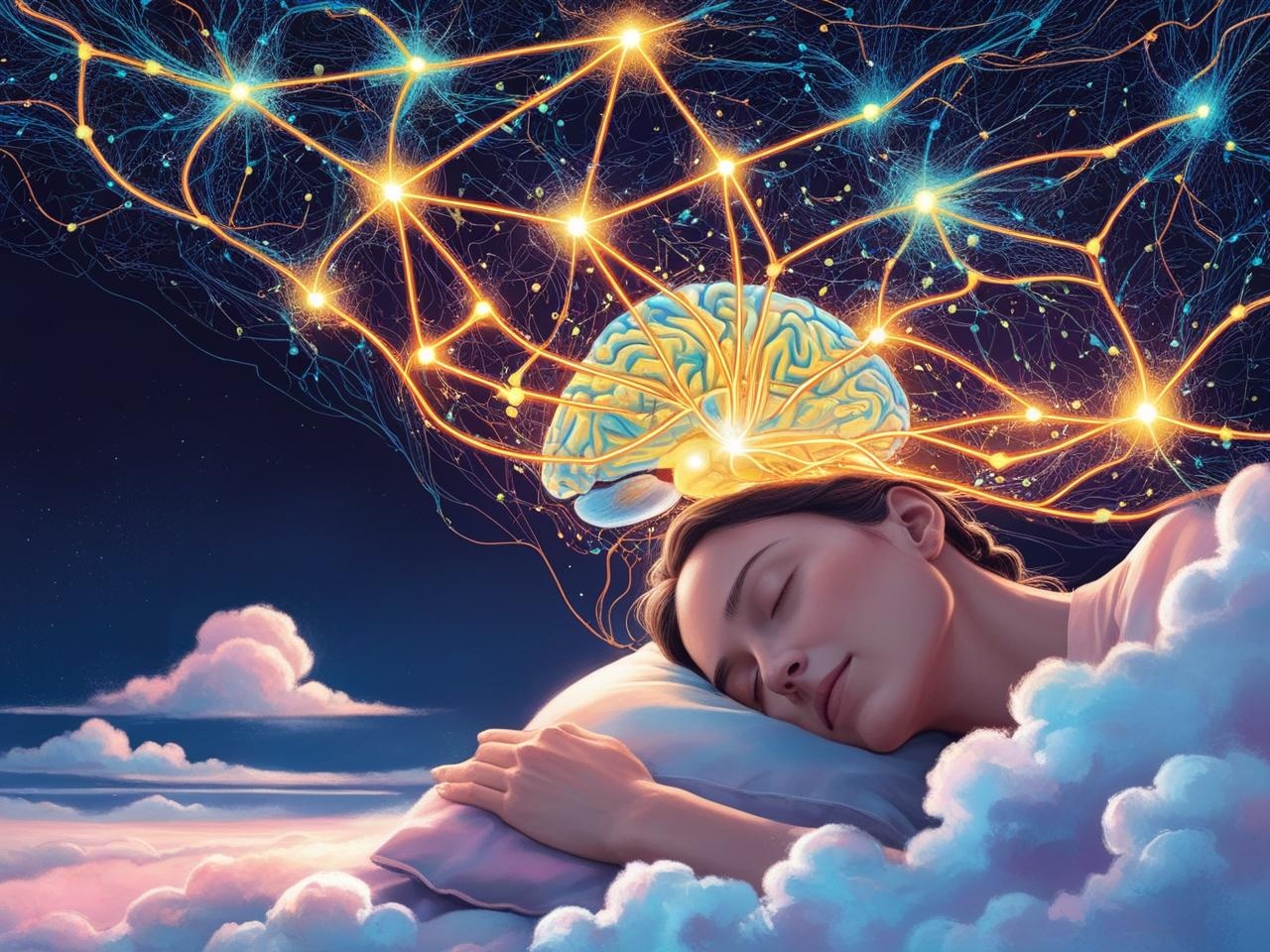 Grafiek van verhoogde hersenactiviteit tijdens de REM-slaap, de fase waarin dromen plaatsvinden