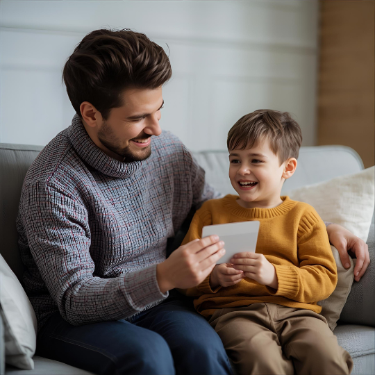 Ouder en kind werken samen met plaswekker en beloningssysteem