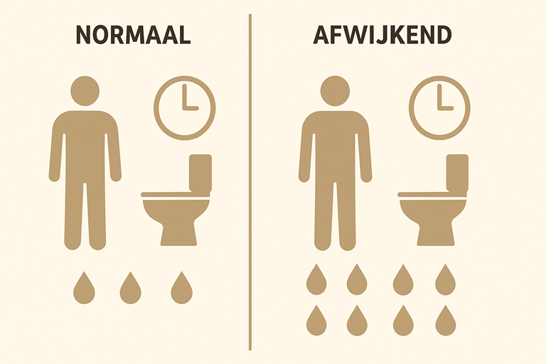 Schema met vergelijking van normale en afwijkende plasfrequentie