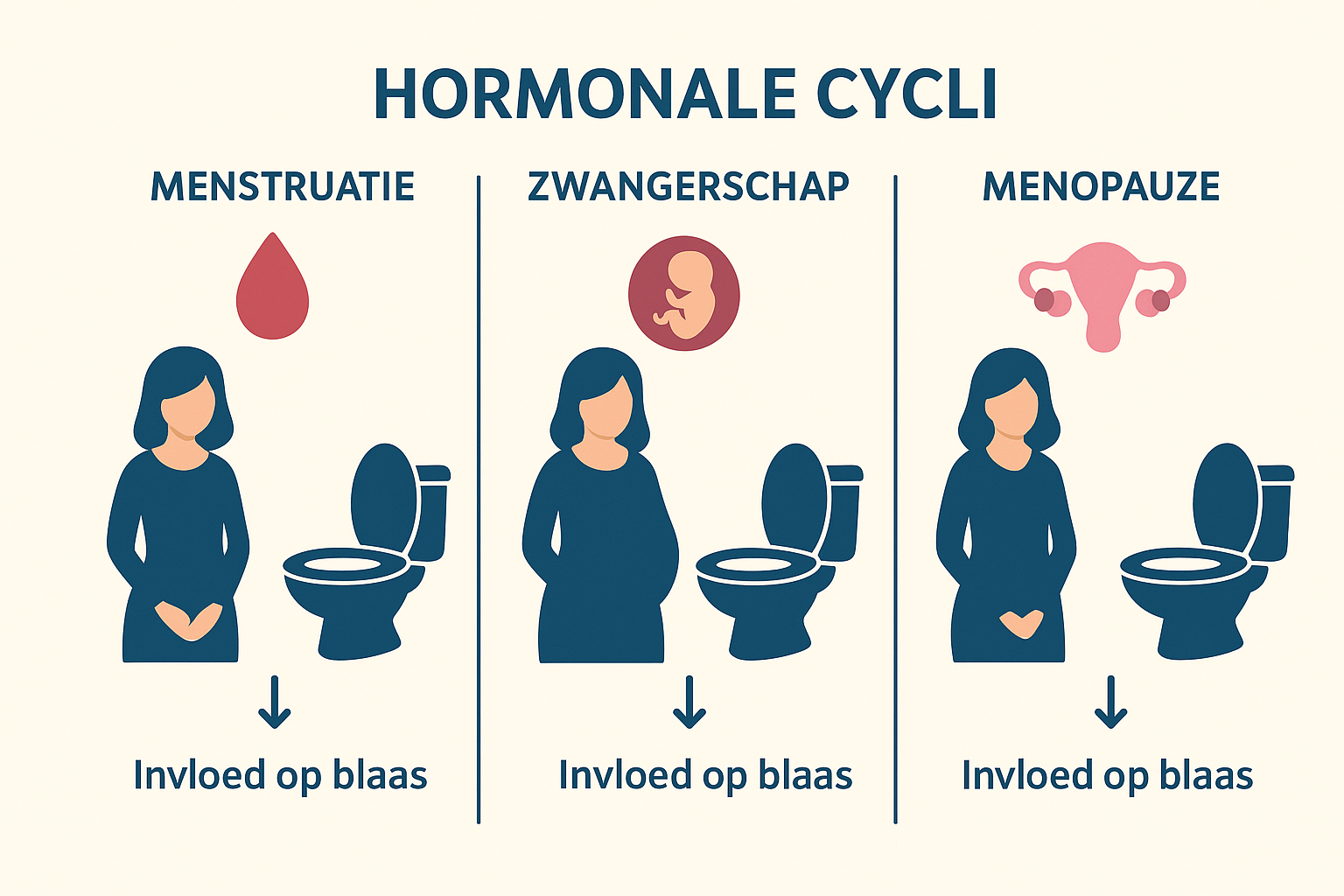 Hormonen zoals oestrogeen beïnvloeden de blaasfunctie bij vrouwen
