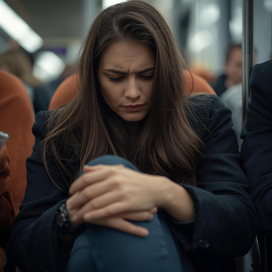 Vrouw ervaart plotselinge hevige aandrang door plas ophouden