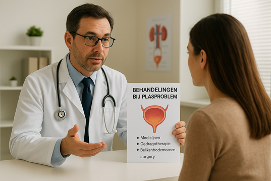 Arts geeft uitleg over behandelingen bij plasproblemen