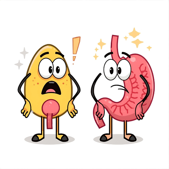 Verschil tussen zwakke blaas en overactieve blaas in illustratie