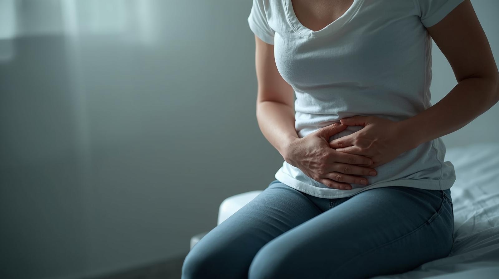 Vrouw met pijn in de onderbuik door blaasontsteking