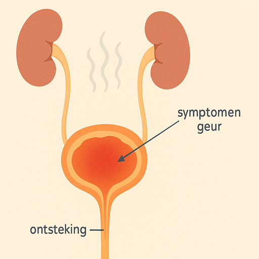 Diagram van blaasontsteking als oorzaak van stinkende urine