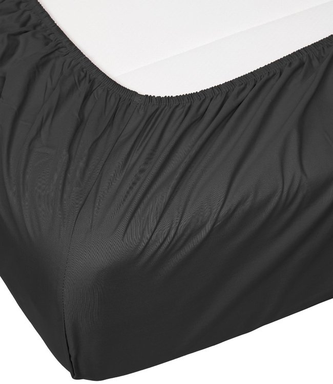 Essenza Hoeslaken Minte Antraciet Katoen Satijn