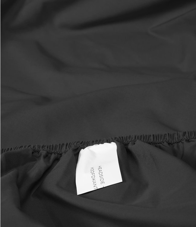 Essenza Hoeslaken Minte Antraciet Katoen Satijn