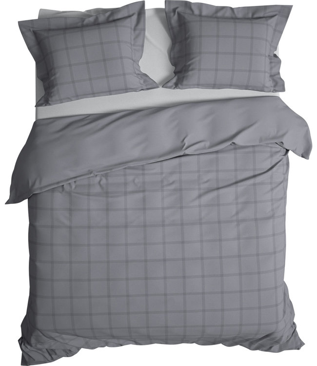 Heckett Lane Dekbedovertrek Diamante Glacier Grey 260 x 200/220