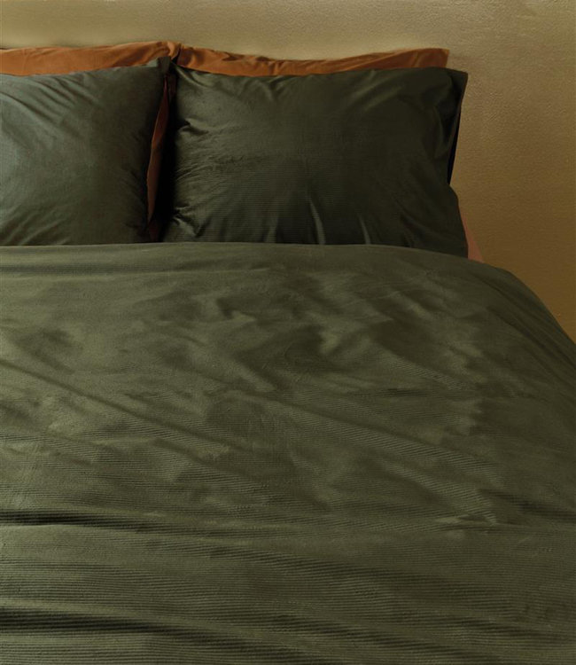At Home Dekbedovertrek Cosy Corduroy Groen