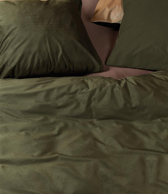 At Home Dekbedovertrek Cosy Corduroy Groen