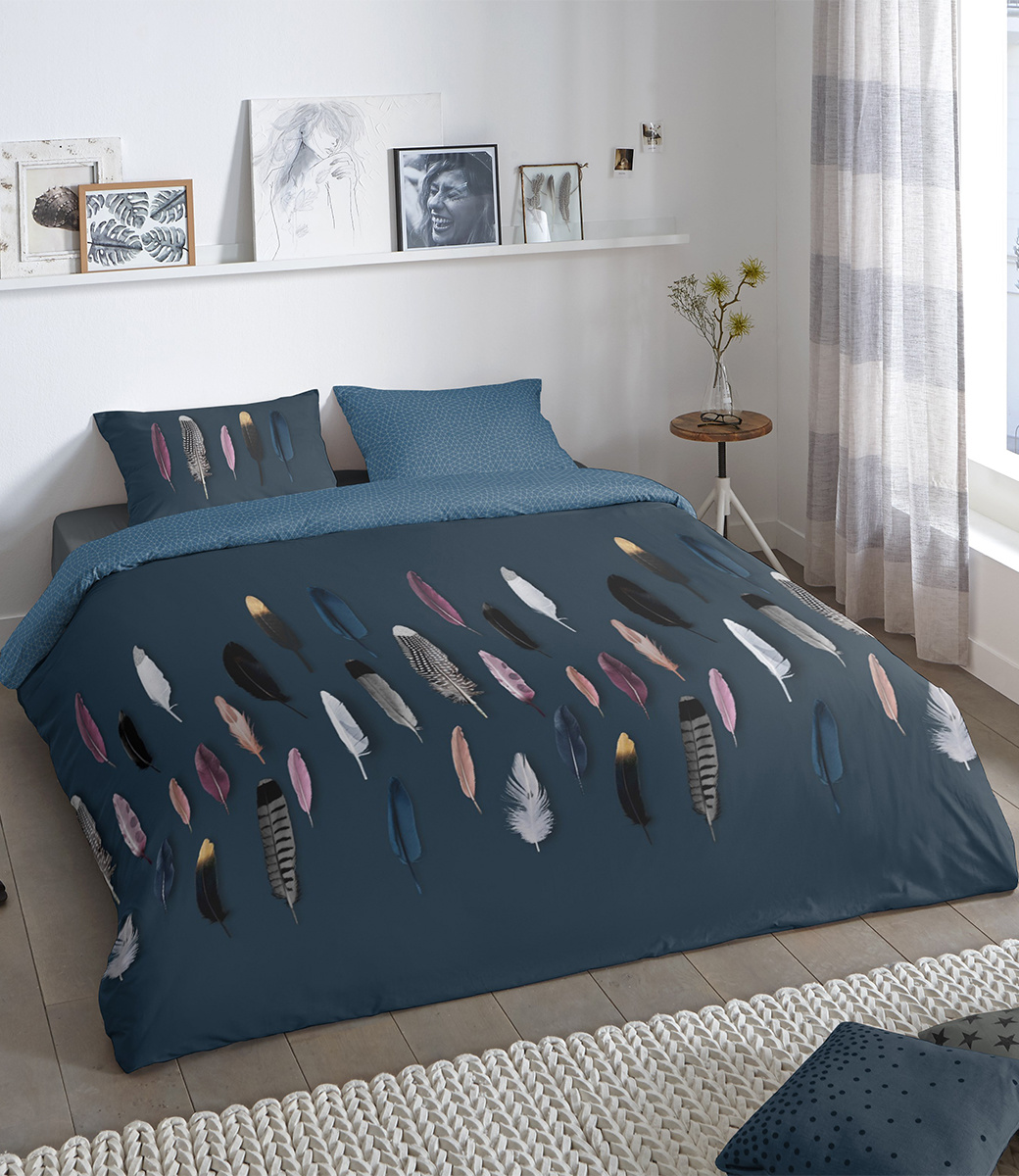 NDXRWDZR Beddengoed, 155 x 220 cm, lopend beddengoedset met ritssluiting, voor kinderen, zacht, ademend microvezel dekbedovertrek 2 kussenslopen van 80 x 80 cm