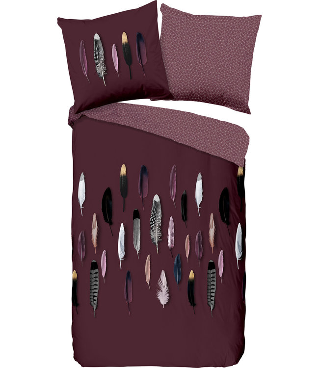 Goodmorning Dekbedovertrek Feathers Bordeaux 240 x 200/220