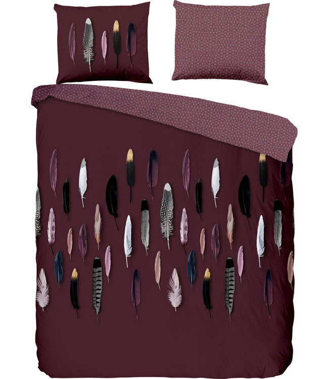 Goodmorning Dekbedovertrek Feathers Bordeaux 240 x 200/220