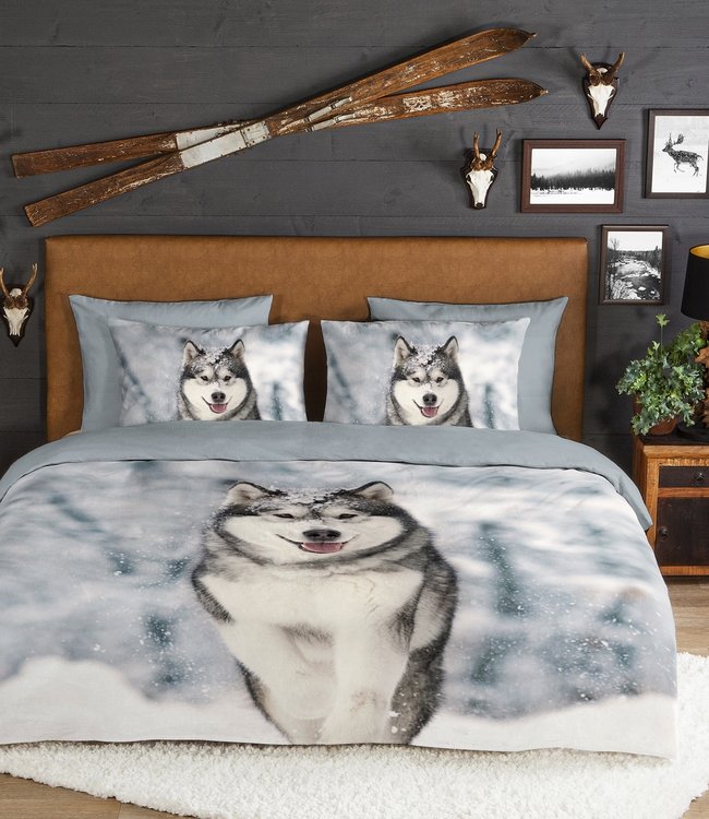 Goodmorning Dekbedovertrek Husky Grey 140 x 200/220