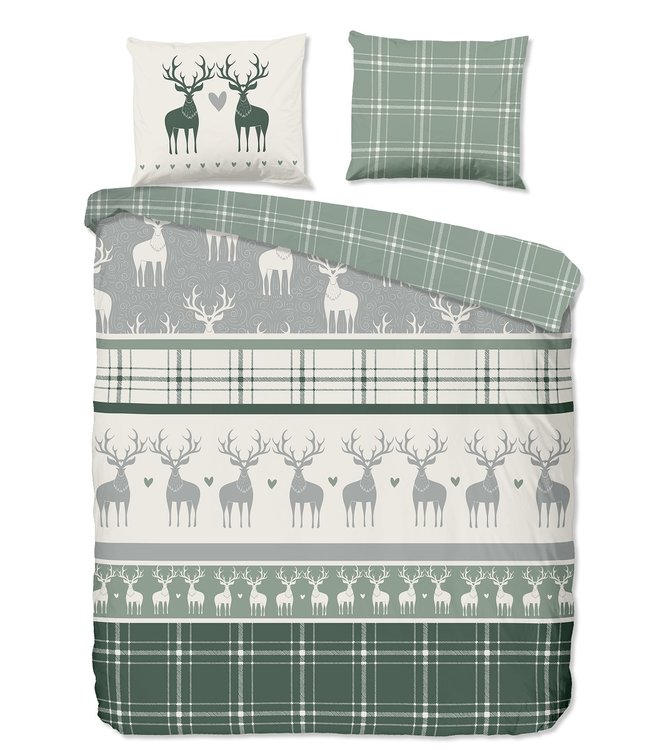Goodmorning Dekbedovertrek Flanel Bjirk Green 240 x 200/220