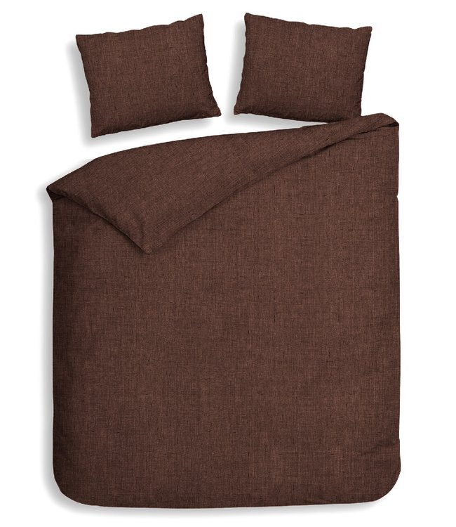 Heckett Lane Dekbedovertrek Flanel Franela Brandy Brown 200 x 200/220