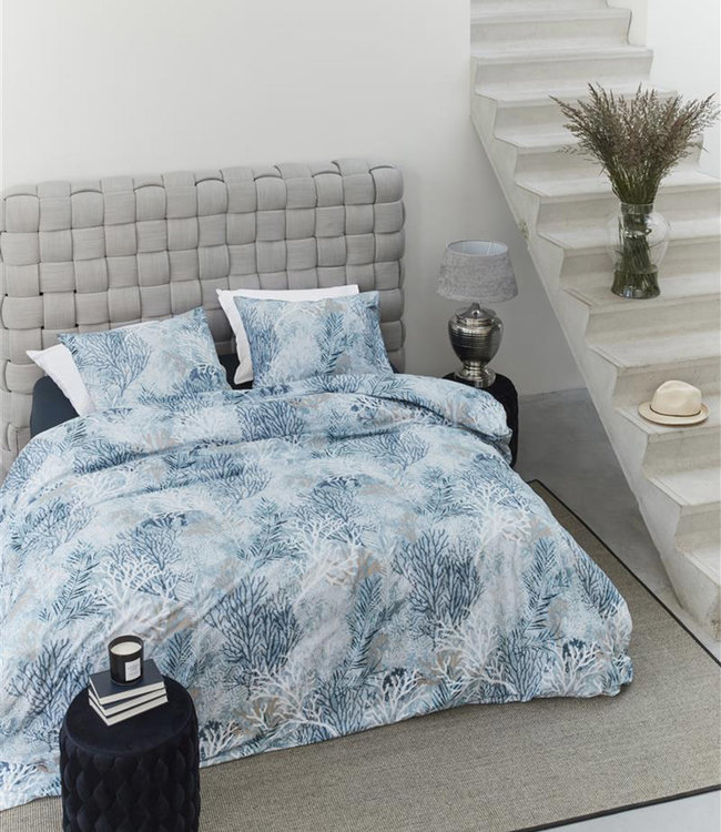 Rivièra Maison Dekbedovertrek Calm Coral  Blue 140 x 200/220