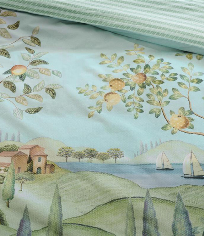 Pip Studio Dekbedovertrek La Campagna Green 200 x 200/220