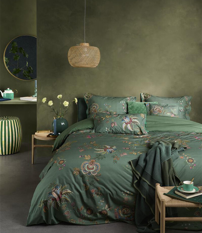Pip Studio Dekbedovertrek Cece Fiore Groen 240 x 200/220