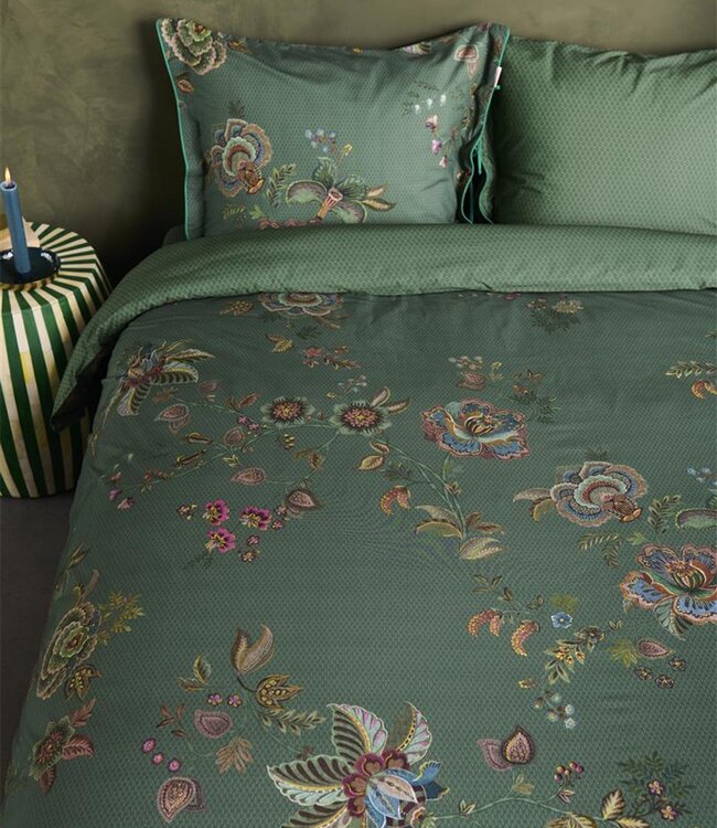 Pip Studio Dekbedovertrek Cece Fiore Groen 240 x 200/220