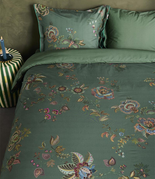 Pip Studio Dekbedovertrek Cece Fiore Groen 260 x 200/220
