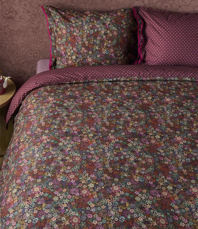 Pip Studio Dekbedovertrek Tutti i Fiori Donkerrood 200 x 200/220