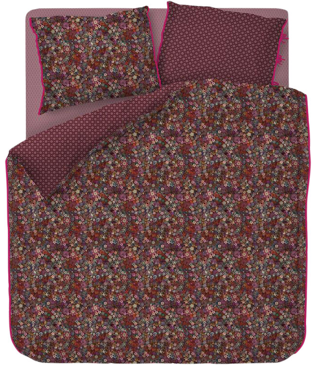 Pip Studio Dekbedovertrek Tutti i Fiori Donkerrood 260 x 200/220