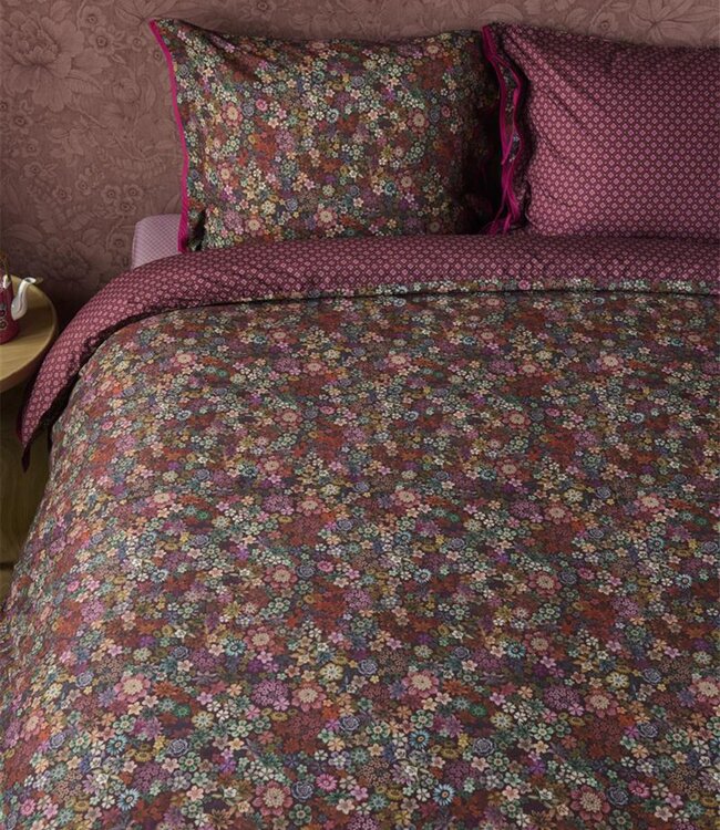 Pip Studio Dekbedovertrek Tutti i Fiori Donkerrood 260 x 200/220