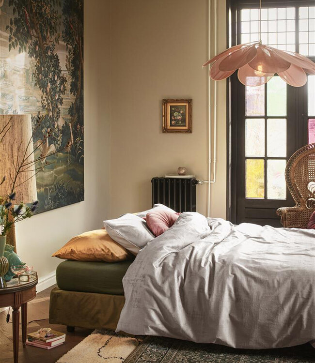 At Home Dekbedovertrek Textures Light Grey - Uitverkocht